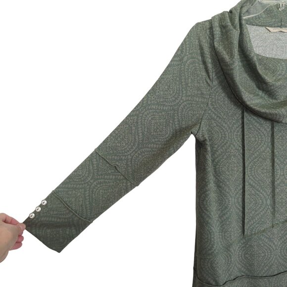 Soft Surroundings Tunic Size M light green cowl neck Seam detail‎ - Picture 3 of 10
